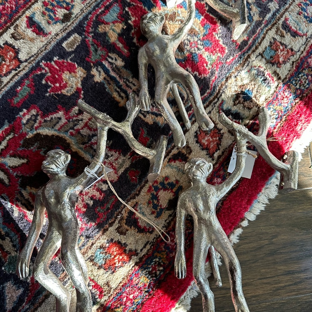 Silver Monkey Wall Hooks